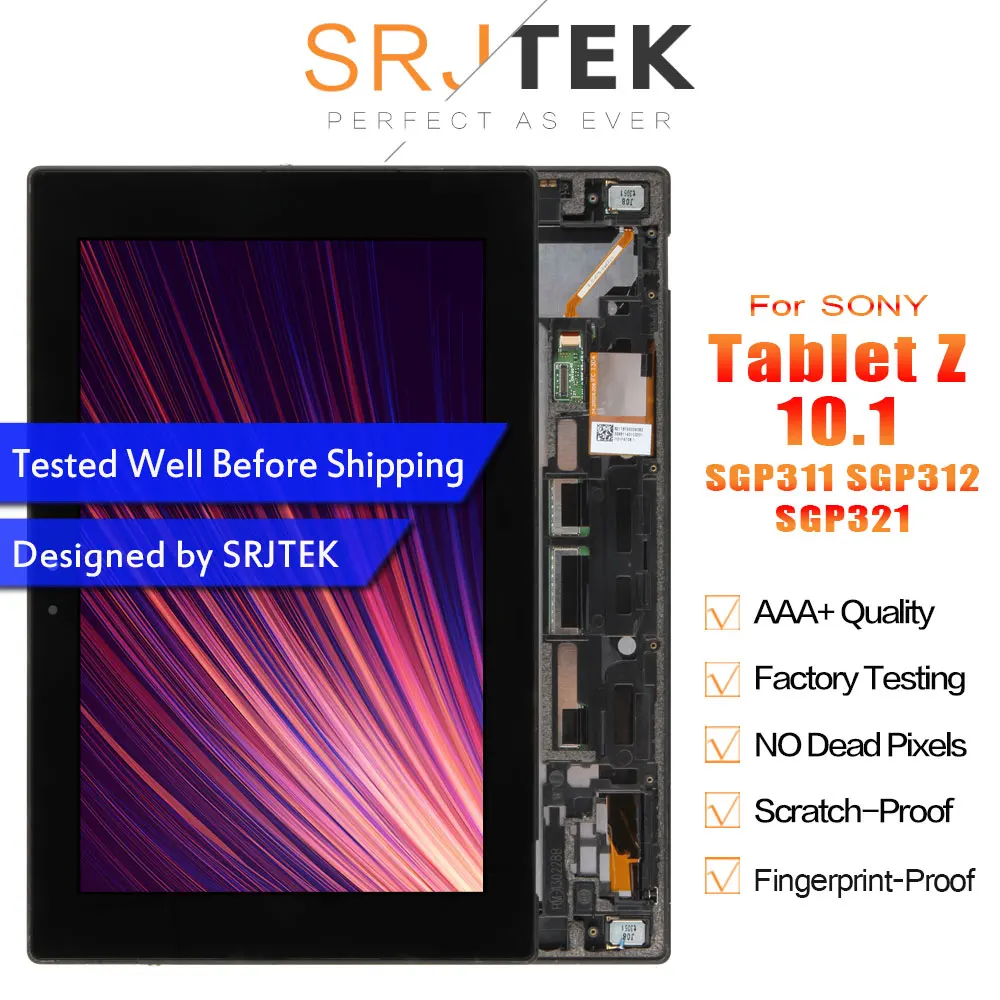 Srjtek для sony Xperia Tablet Z 10,1 SGP311 SGP312 SGP321 ЖК-дисплей матричный экран Сенсорная панель планшетный ПК в сборе с рамкой