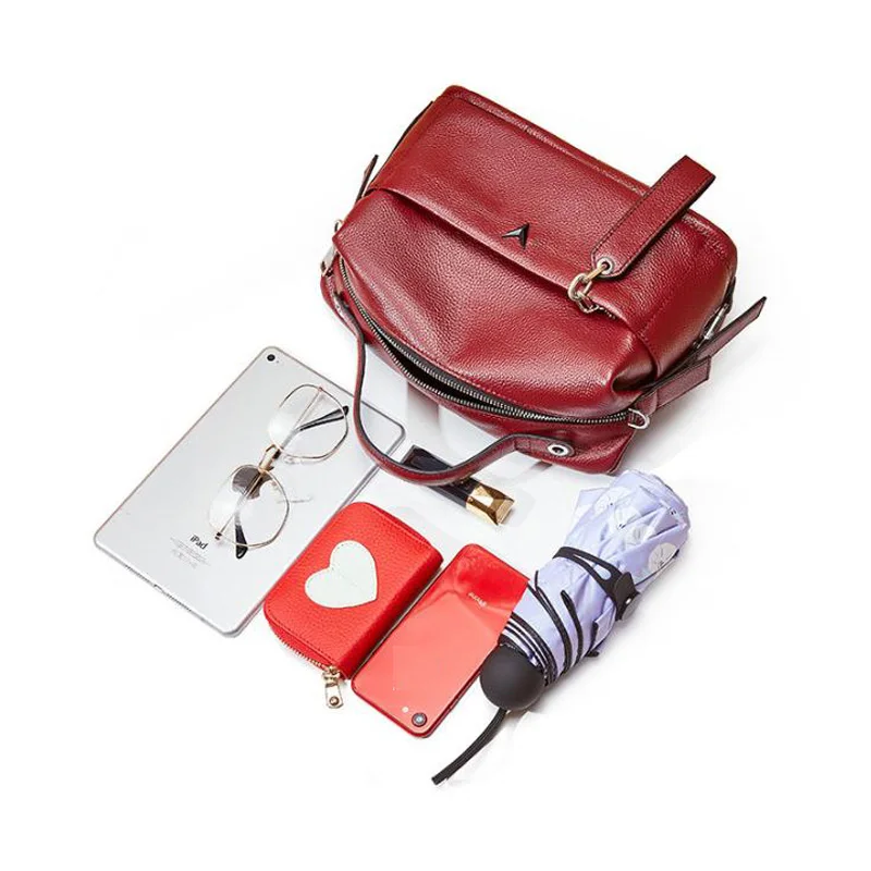 Женская сумка-Бостон с двумя ремешками из 100% натуральной кожи | Багаж и сумки