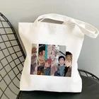 Сумка-тоут в стиле аниме, модная холщовая Экологически чистая Сумочка для покупок в стиле унисекс, для путешествий, через плечо, пляжная сумка