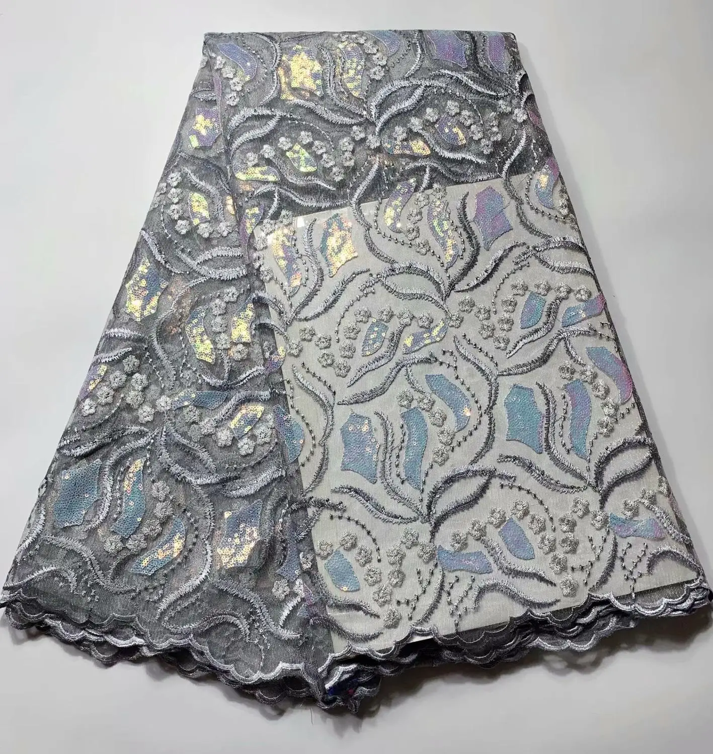 Exclusive veritable sky blue African Swiss Organza lace fabric Soft unique shiny Nigerian wedding wear FYI116 | Дом и сад