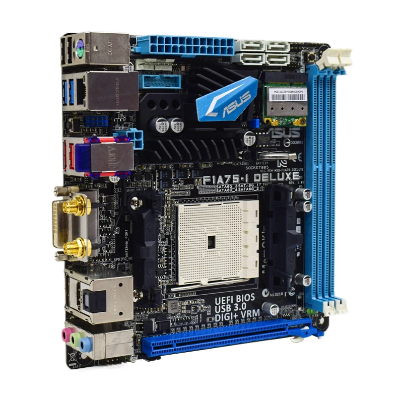 Asus F1A75-I DELUXE материнская плата FM1 DDR3 ОЗУ 32 ГБ PCI-E 2 0 AMD A75 USB3.0 Mini-ITX для A8-3870K cpus |