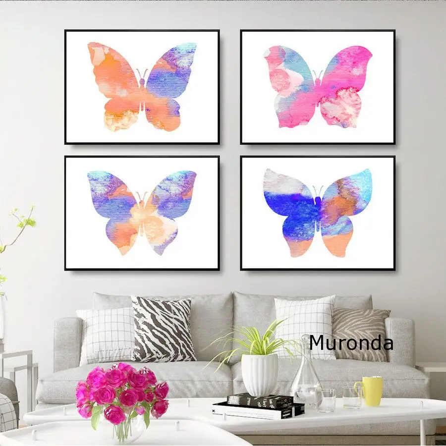 

Painting On The Wall Watercolor Nordic Posters Canvas Picture for Home Design .wall Art Printings Interior Decor Frameless