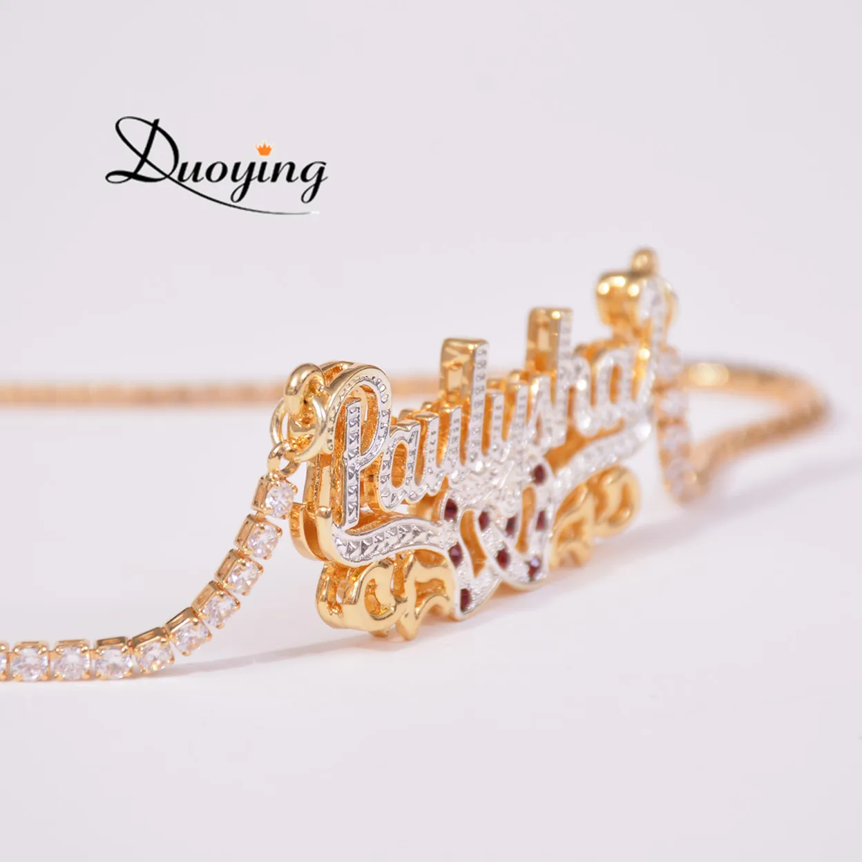 Индивидуальное ожерелье DUOYING персонализированное с именем покрытое табличкой 3D