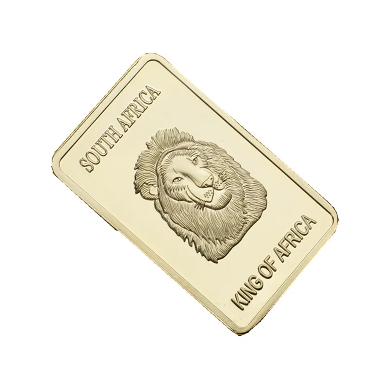 

Gold Square Brick Lion Elephant Orangutan Crocodile South Africa King of Africa Sud-afrika Krugerrand Animal Commemorative Coin
