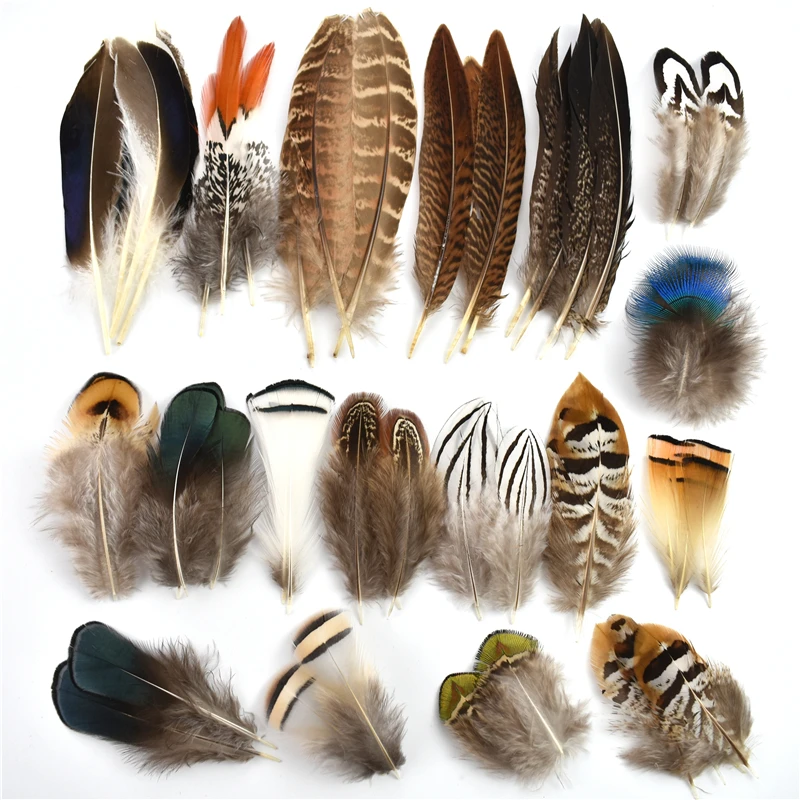 

Natural Chicken Peacock Pheasant Feather Small Fly Tying Materials Feathers for Crafts Handicraft Accessories Jewelry Decoration