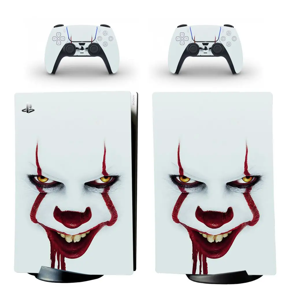 Пеннивайз наклейка-стикер скин для Pennywise PS5 Digital Edition для консоли PlayStation 5 и 2 контроллеров виниловая.