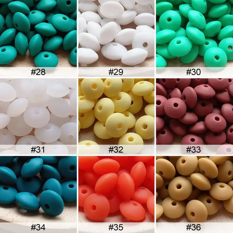 

Mandarin Red Saucer Beads Silicone 12mm Bulk BPA free Baby Pacifier Beads Baby Teething Beads BX52