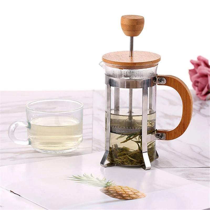 French Press Eco-Friendly Bamboo Cover Coffee Plunger Tea Maker Percolator Filter Kettle Pot Glass Teapot | Дом и сад