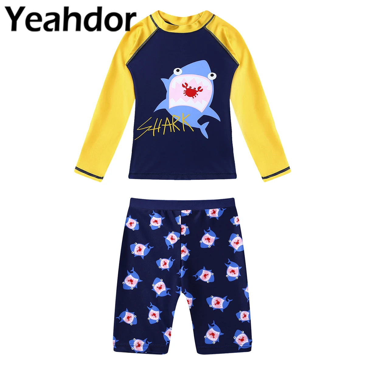 

2 шт., детский купальный костюм с длинным рукавом и шортами