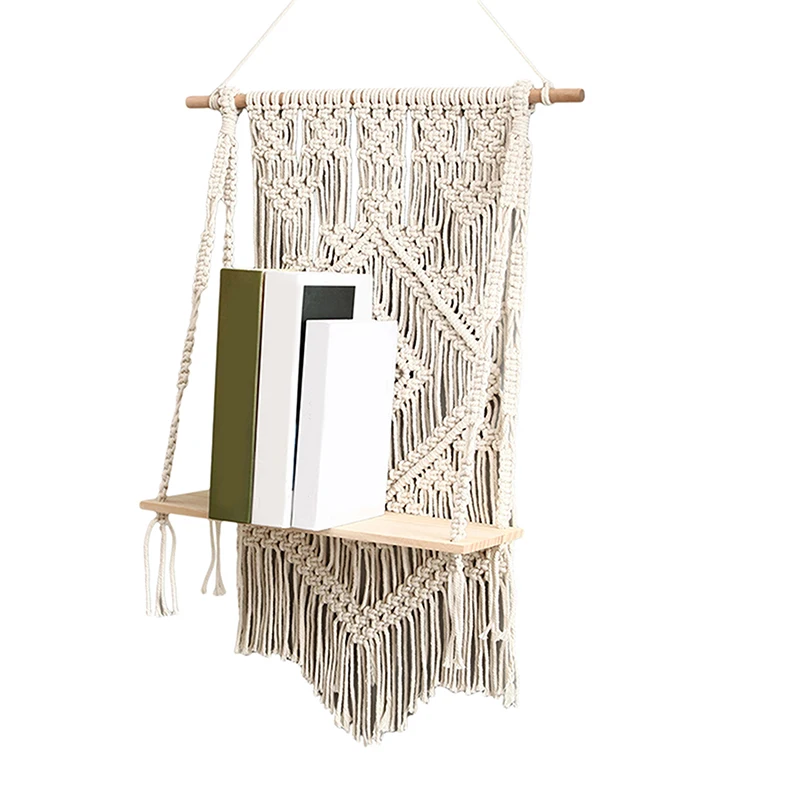 

Wall Hanging Plant Shelf Tapestry Macrame Wall Art hand-made Dyed Tapestry Lace Fabric Bohemia Tassel Boho Home Decoration Gift