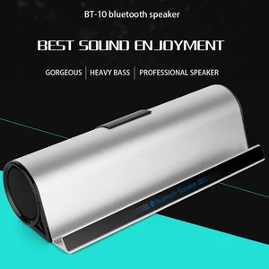 outdoor mini sound bar portable wireless bluetooth speaker with mobile phone tablet computer stand super bass music center bt10 free global shipping