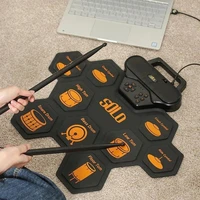 drum electronic drum set compact size usb roll up silicon drum pad digital electronic drum kit 7 pad with drumsticks foot pedals