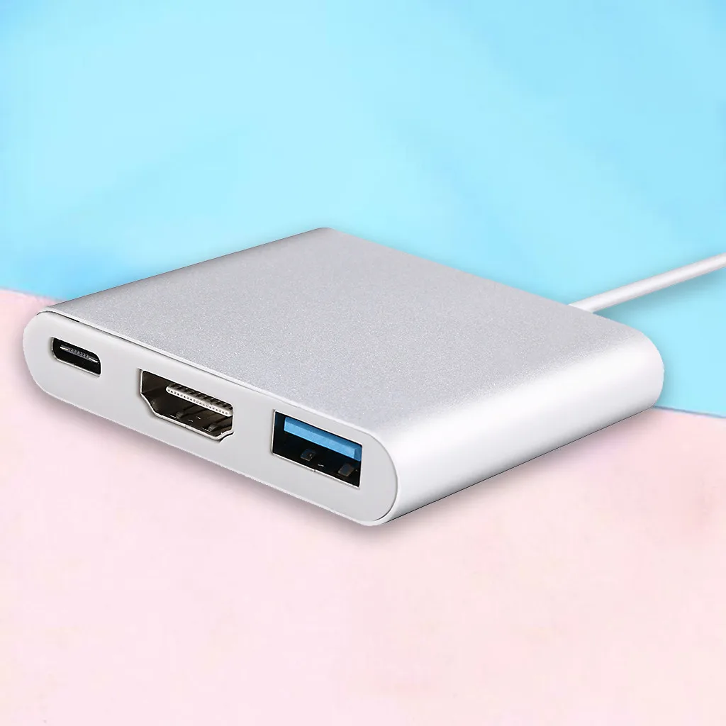 Адаптер для ноутбука ПК и телевизора 3 в 1 Тип C USB 0 HDMI 0|USB-хабы| |