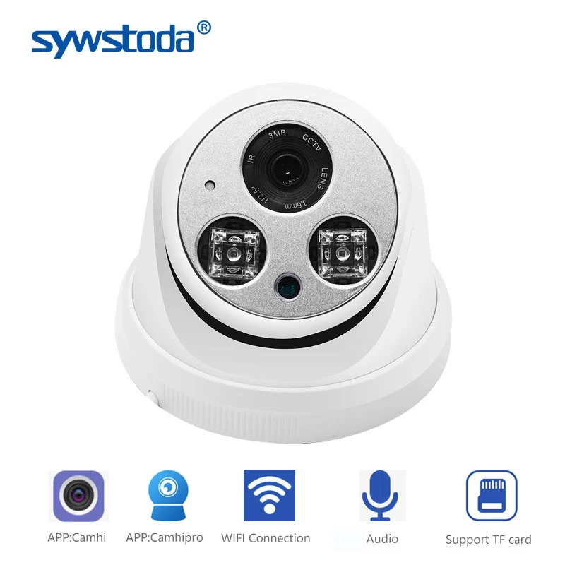 IP-камера ONVIF Беспроводная купольная для помещений, 1080P, Wi-Fi ...