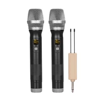 universal wireless microphone system uhf 2 channel home karaoke singing speech outdoor lever audio microphone