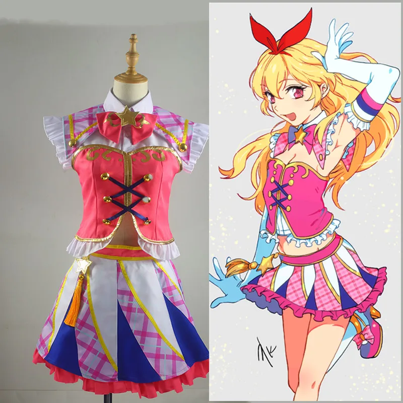 Короткая футболка с героями из японского аниме Aikatsu! Звезды Idol Activity! Карнавальный