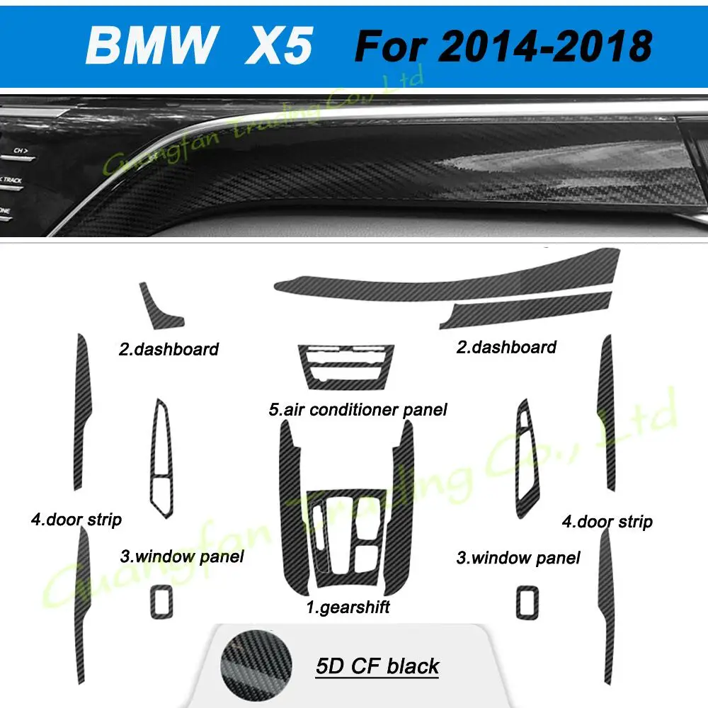 

Car Accessories Neue 5D Carbon Fiber Stickers For BMW X5 F15 G05 2014-2021 Interior Central Control Panel Decoratendle