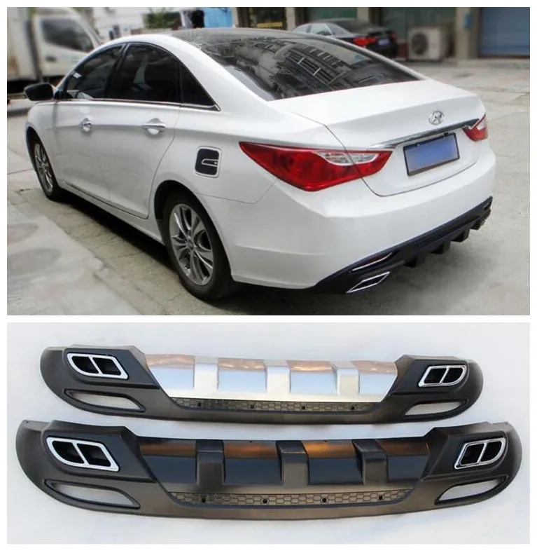 PP Автомобильный задний багажник для губ бампер диффузор с выхлопными