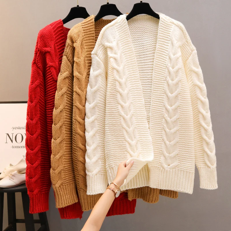 Толстый длинный кардиган свитер ручной работы сплетенный шаль супер толстый