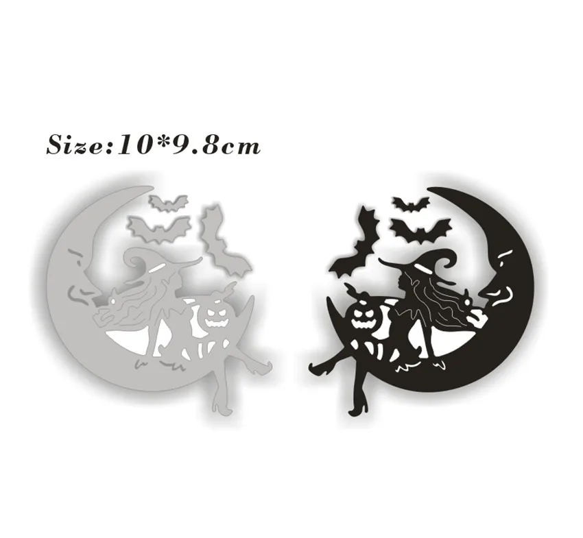 PANFELOU moon witch 10x9.8cm Scrapbooking DIY Halloween Embossing mould card paper die stencils punch Metal cut dies cutting