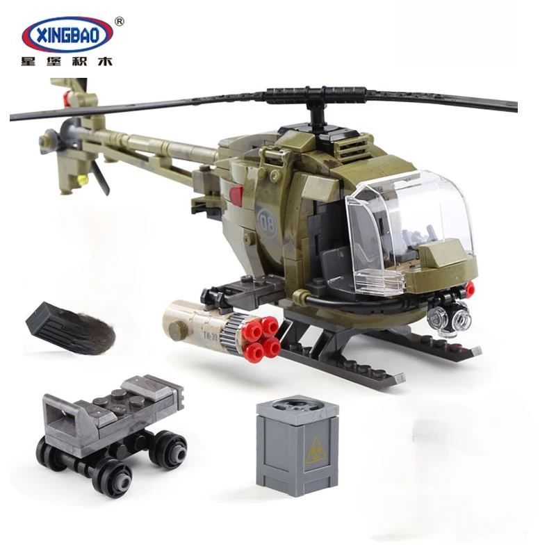 

XingBao 06013 Genuine Military Series 621Pcs The Fighting Helicopter Set Children Educational Building Blocks Bricks Toys Model