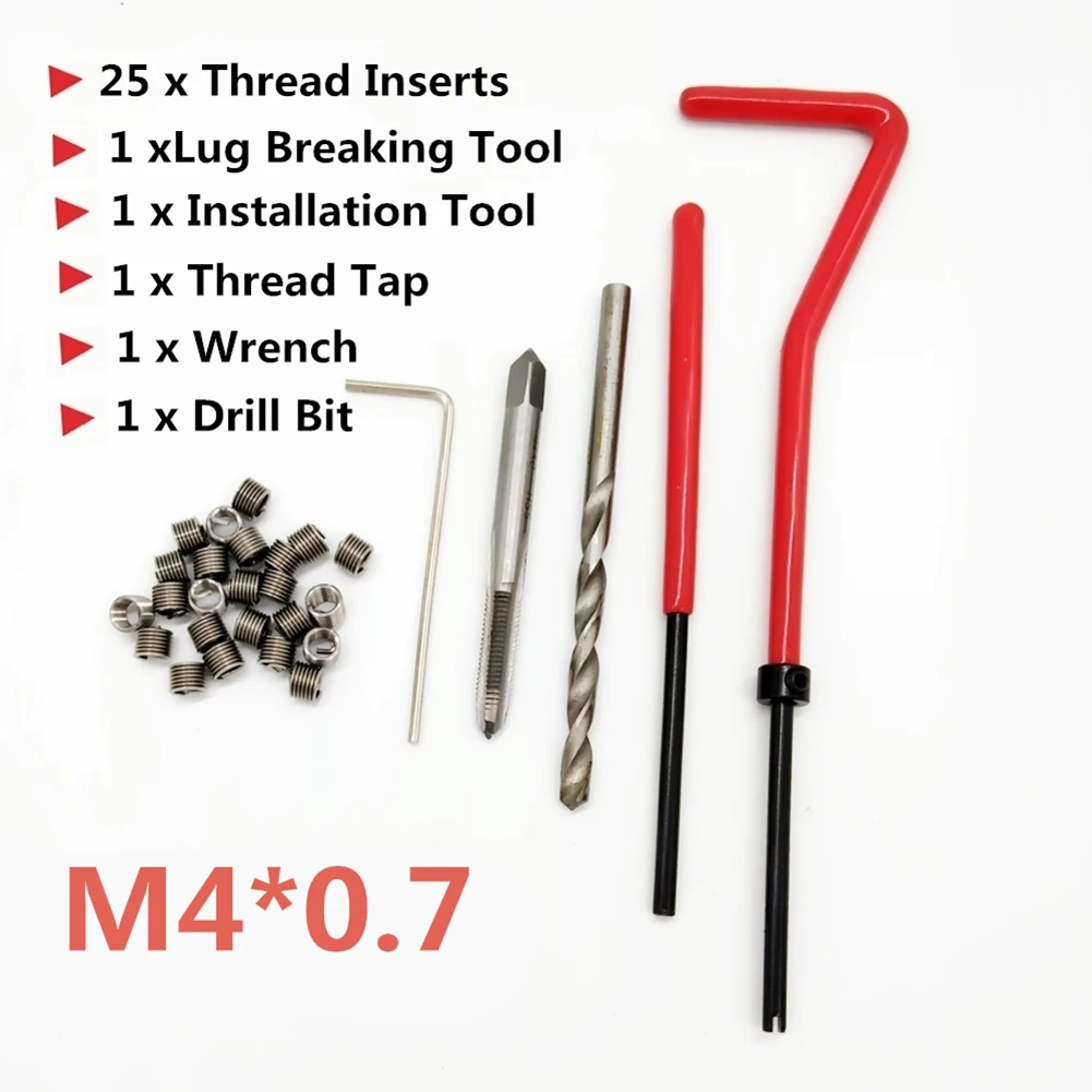 

Set Thread inserts set Tool Lug breaking tool Wrench Thread tap Drill bit