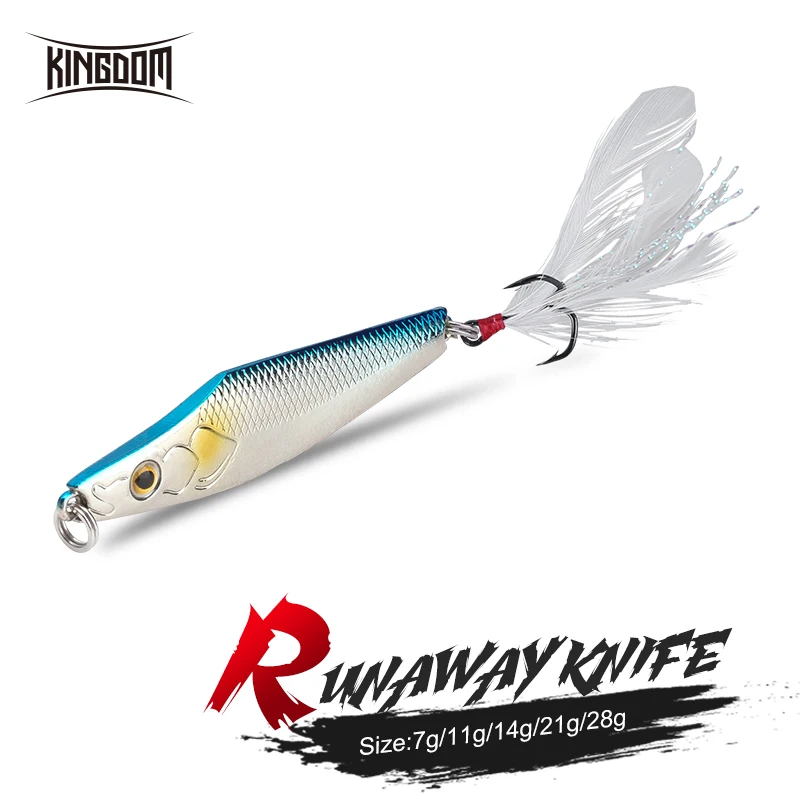 

Kingdom ARES KNIFE Metal Sinking Fishing Lures 7g 11g 14g 21g 28g Crankbaits Hard Swim Baits Jig Spoon Feature Hook For Sea Bass