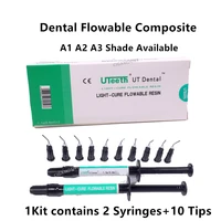 a1 a2 a3 ut flow composite resin dental flowable light cure curing 2 syringes bottom filling syringe delivery tips