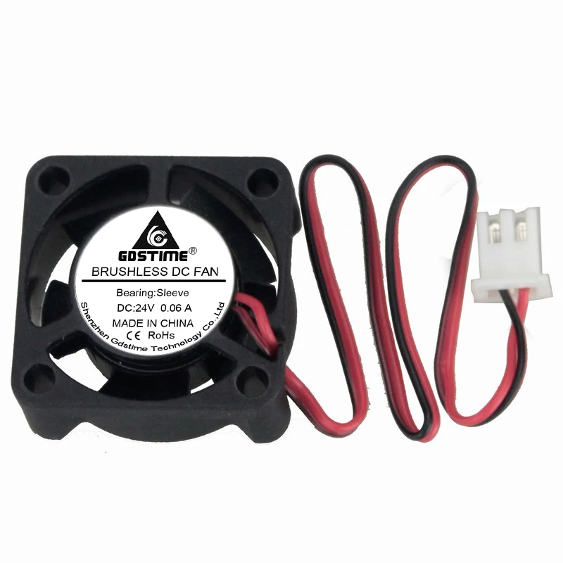

Gdstime 50 шт. охлаждающий вентилятор постоянного тока 25x25x10 мм микро двигатель 24V 2,5 см 2510 с фокусным расстоянием 25 мм x 10 мм XH2.54 2 Pin маленький бесщеточный вентилятор Cooler