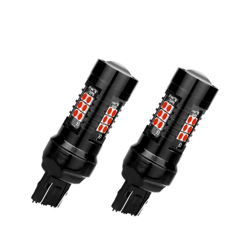 2 шт. автомобиля светодиодный лампы высокого качества 7443 T20 W21/5 Вт 21SMD красный Высокое тормоз с усилителем детали задних фар автомобиля