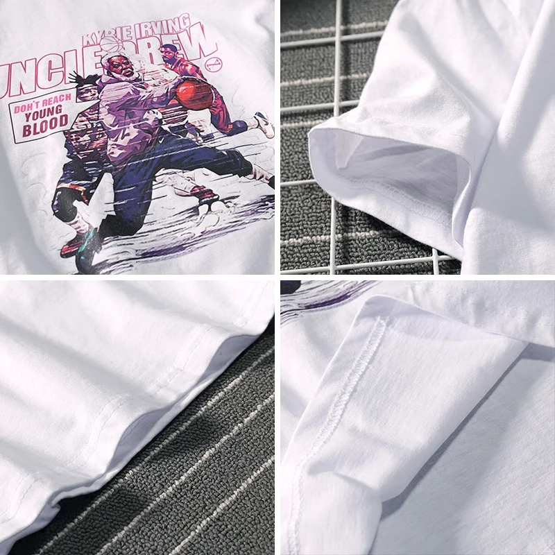 

2021Basketball Drew Popular Logo Cotton Short Sleeve Male T-shirt Loose Pure Cotton Chic Street Youth Print Super Cool
