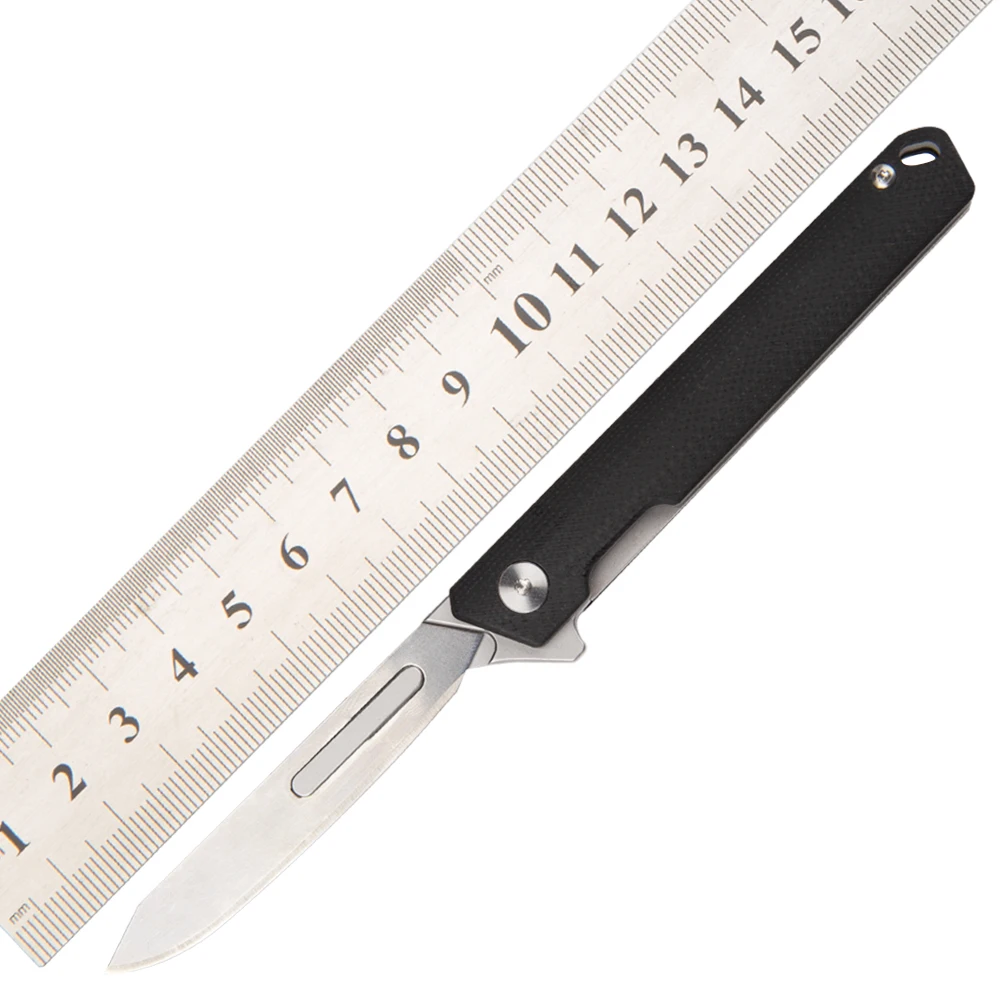 

G10 Folding Knife Multifunctional Emergency Medical EDC High Hardness Portable Outdoor Folding Skinning Knife with 10 60A Blades