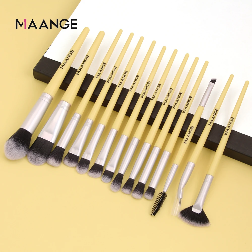 Набор кистей для макияжа MAANGE Pro 12/13/14 шт. кисти растушевки теней подводки ресниц