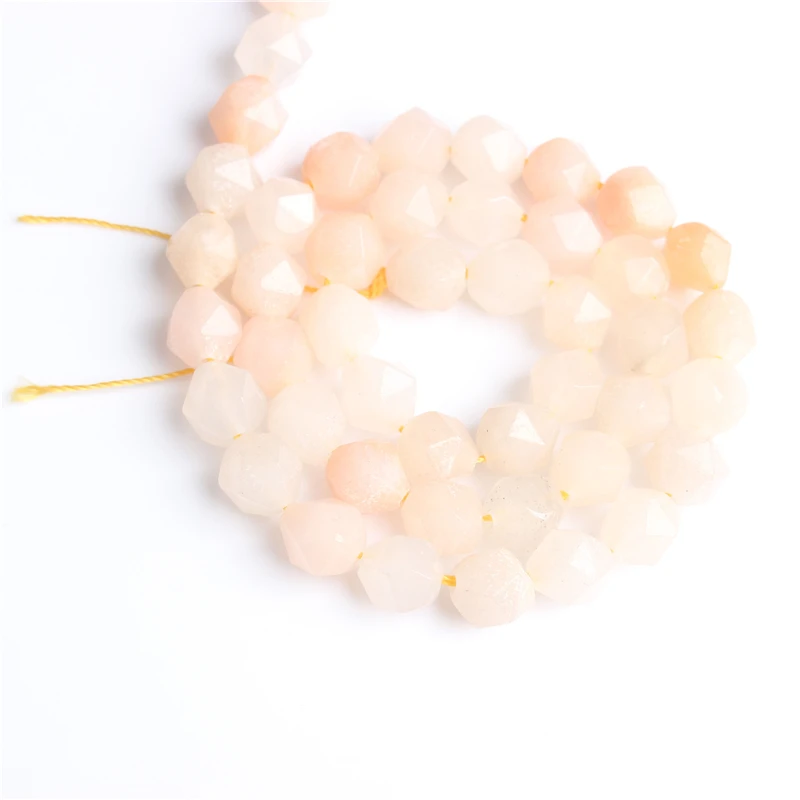 

Lingxiang naturally carves small flat Powder Dongling loose beads for jewelry DIY stone bracelets and necklaces