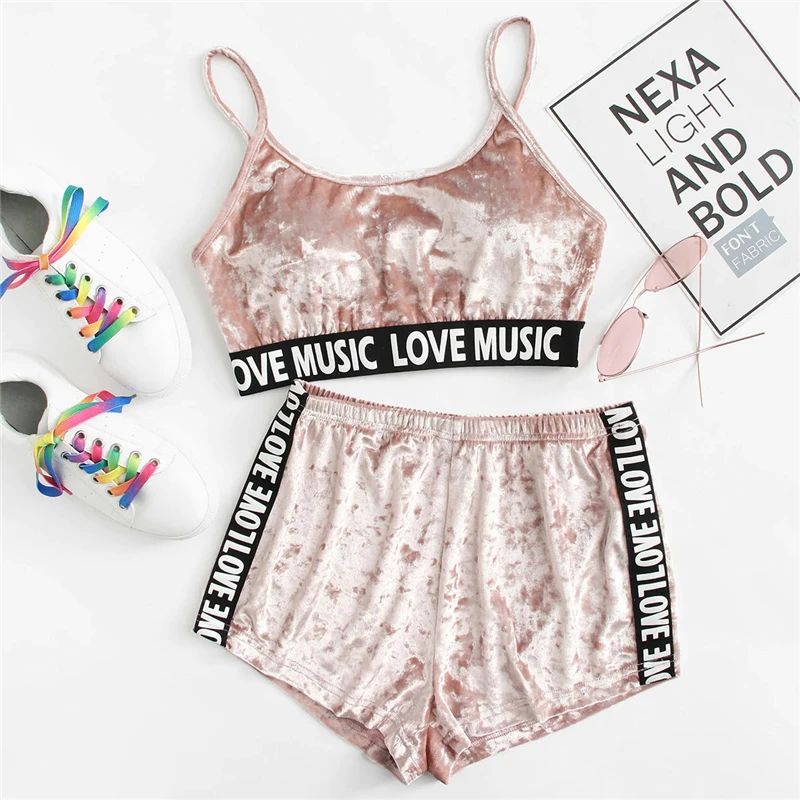 Женский вельветовый пижамный комплект из двух предметов розовая пижама на