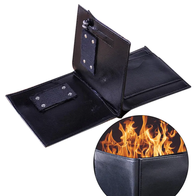 

New Magic Trick Flame Fire Wallet Mystical Bifold Wallet for Stage Street Magic Trick Performances Pranks Jokes Magic Toys