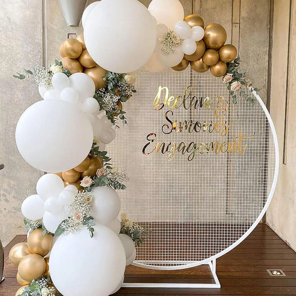 

74pcs White Gold Balloon Garland Arch Kit Baby Shower Balloons Wedding Balloons 1st Birthday Decorations Party Backdrop DIY