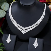 siscathy gorgeous full micro cubic zircon necklace earrings algeri bride wedding jewelry set for women elegant accessories gifts