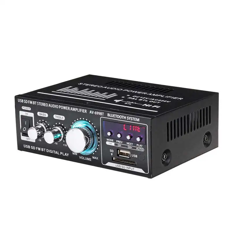 AAAE топ-Lepy 12 В/220 В 400 Вт 2 канала Bluetooth Hifi стерео усилитель USB SD FM радио мощности