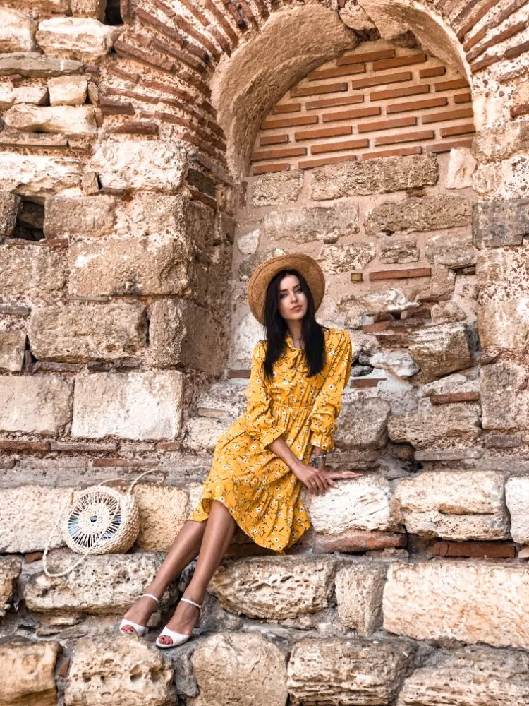 Корейская черная рубашка Vestidos для офиса в горошек, винтажные осенние платья, Женское зимнее платье, миди платье с цветочным рисунком и длинным рукавом для женщин
