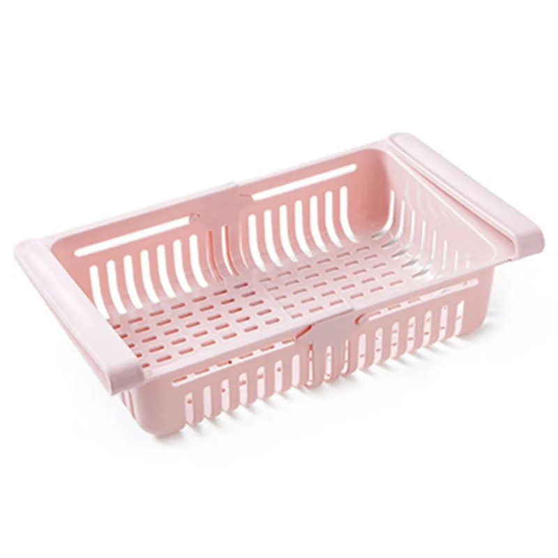 

1PC Adjustable Stretchable Fridge Organizer Drawer Basket Refrigerator Pull-out Drawers Fresh Spacer Layer Storage Rack