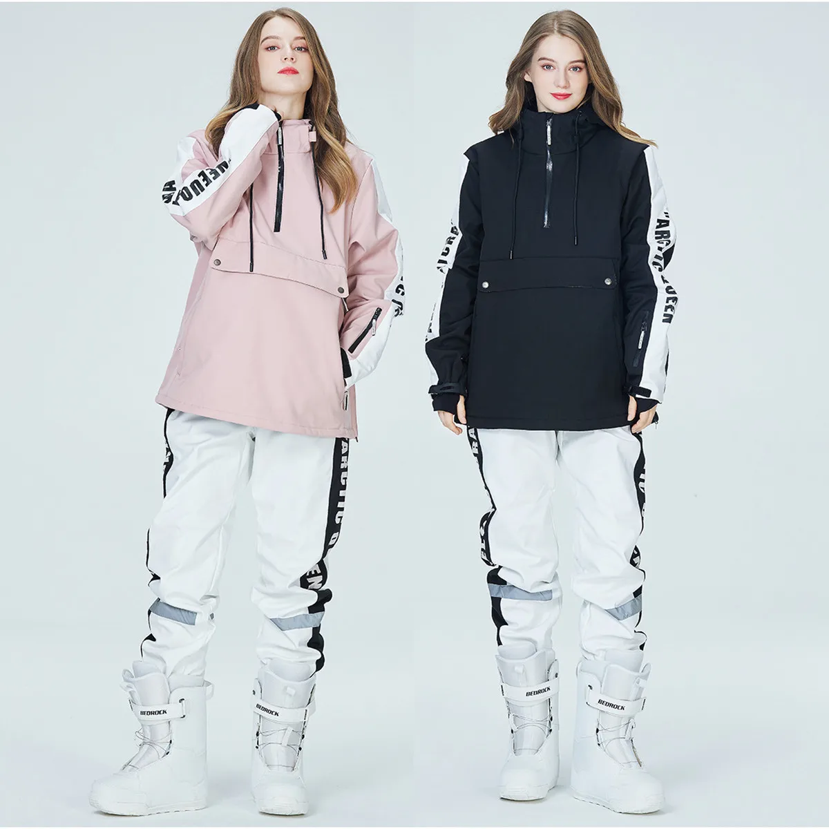 Warm Waterproof Windprood Snow Jacket Male Female Ooutdoor Sports Clothes Pink White