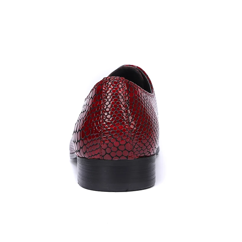 Туфли мужские классические со змеиным принтом натуральная кожа на шнуровке