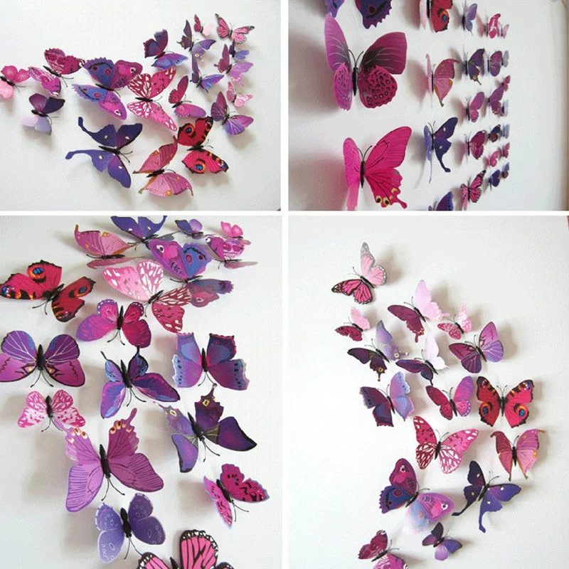 12 шт./компл. магнит на холодильник стикеры бабочки Магнитная игрушка наклейки