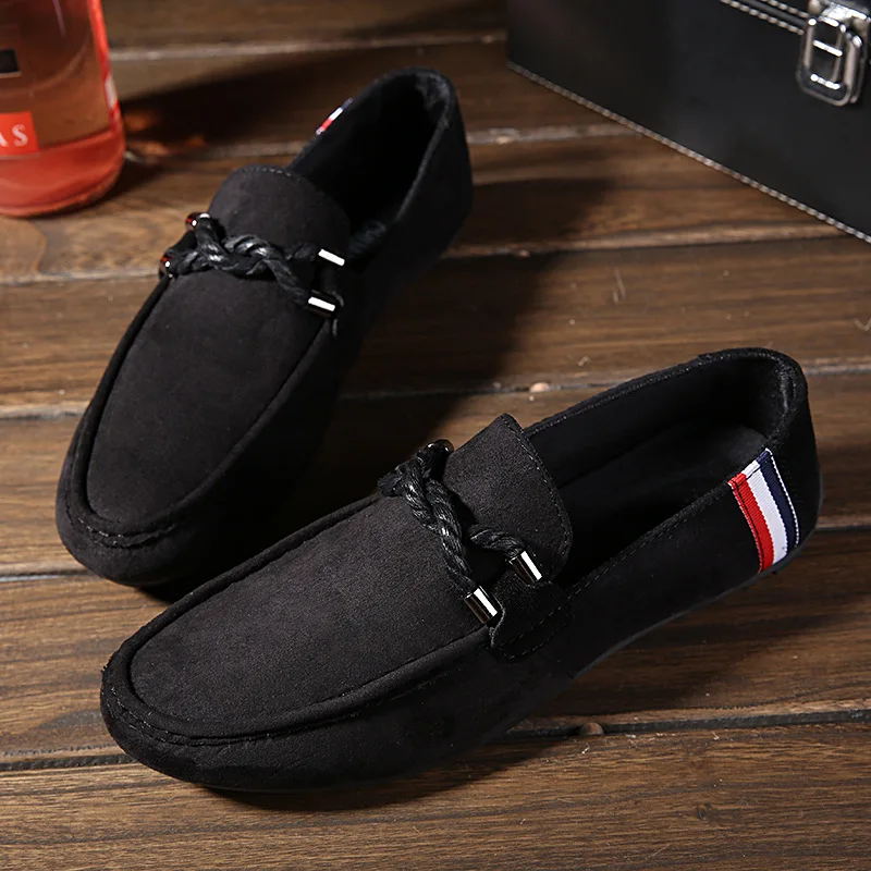 Мужская повседневная парусиновая обувь Лоферы без шнуровки с низким верхом