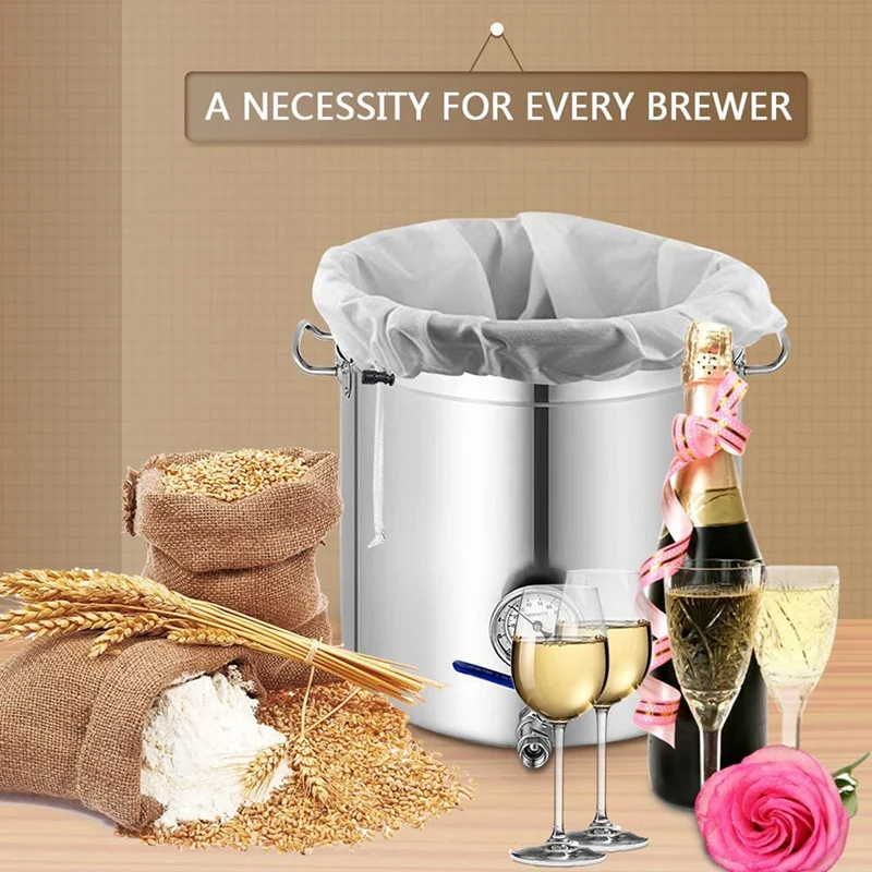 Brew Bag 2Pcs 26x22Inch Reusable Fine Mesh for Fruit Cider Apple Grape Wine Press Drawstring Straining in A | Дом и сад