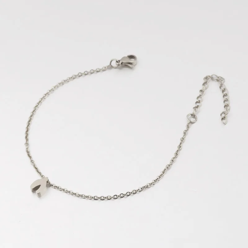 Браслет-цепочка из нержавеющей стали с подвеской в виде рыбьего Кита и хвоста |