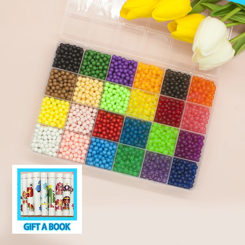 6000 шт. 24 цвета многоразовые бусины головоломка кристалл сделай сам водный спрей