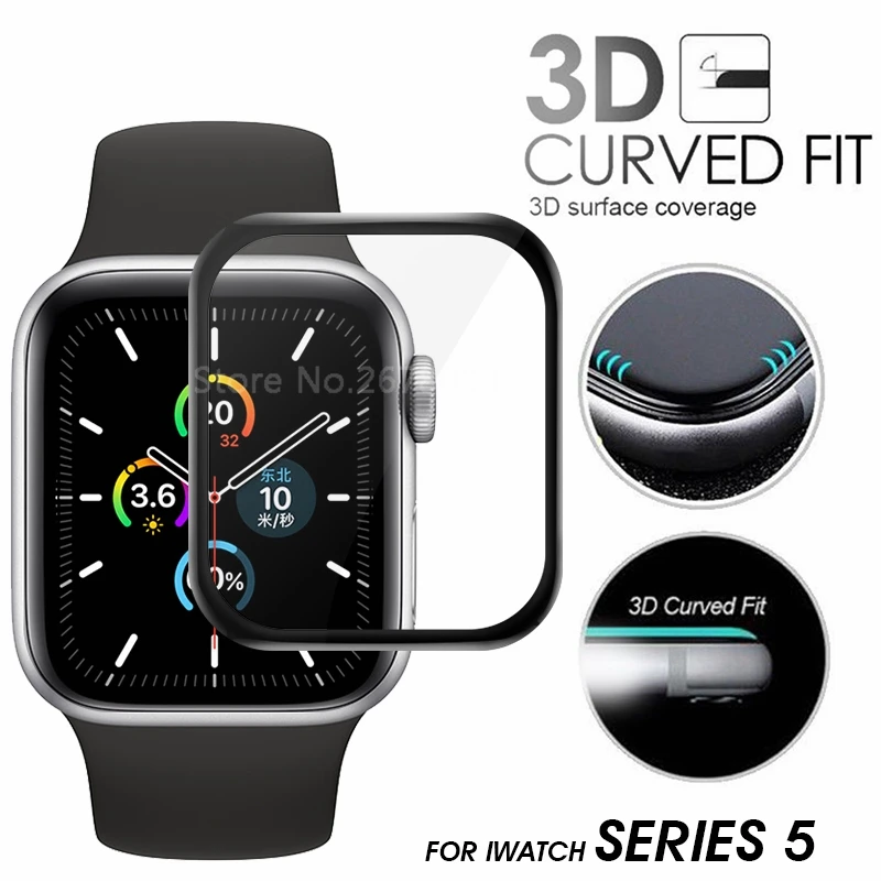 Защитное стекло закаленное 3D для Apple Watch Series 5 40 44 мм | Мобильные телефоны и