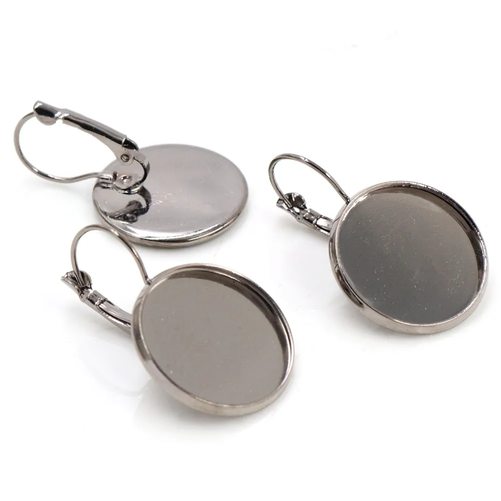 20мм 25мм 10 шт./лот Классические 10 цветов покрытые французскими застежками для сережек с пустой основой, подходящие для кабошонов 20/25мм на кнопках для сережек.